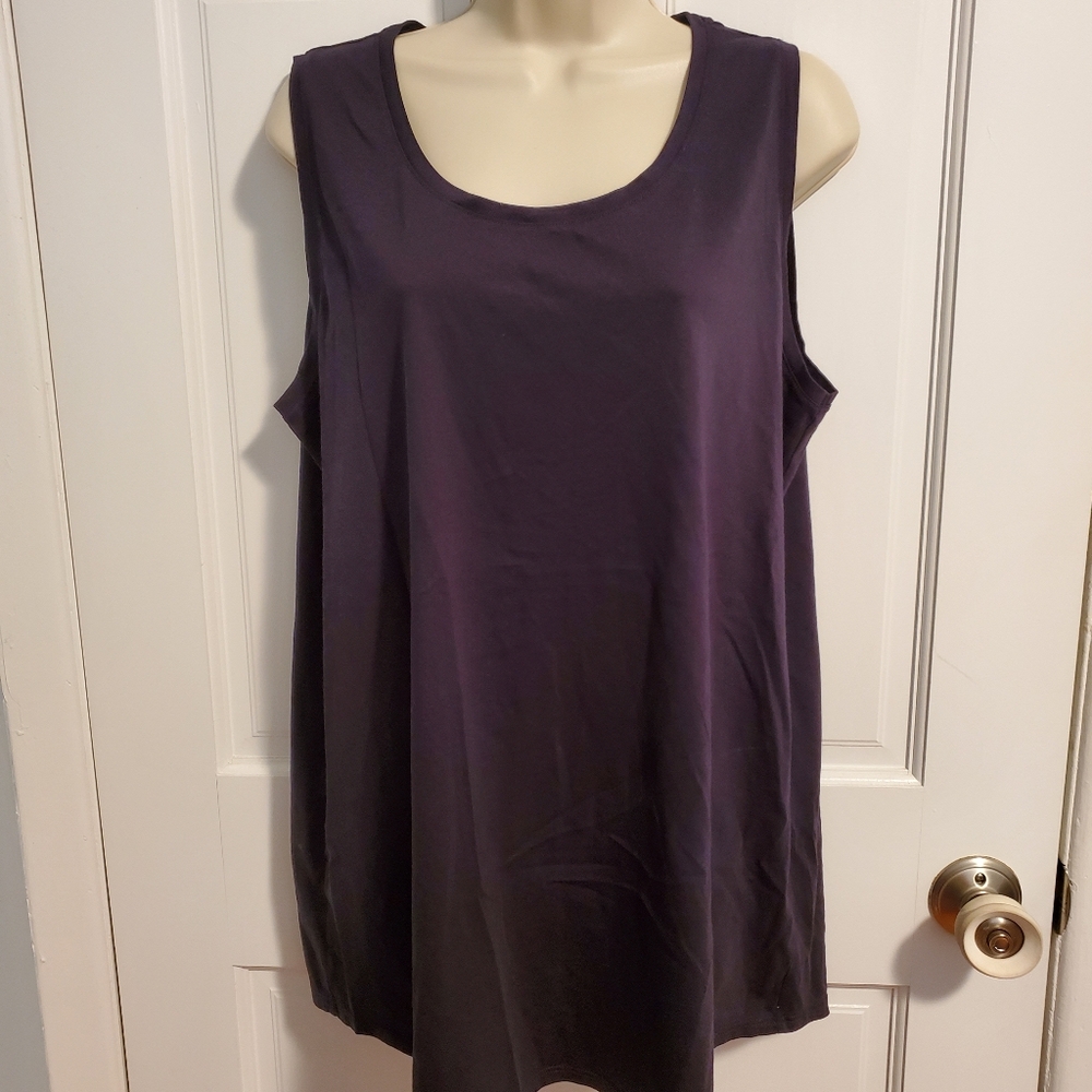 Lands' End Women's Black Sleeveless Top